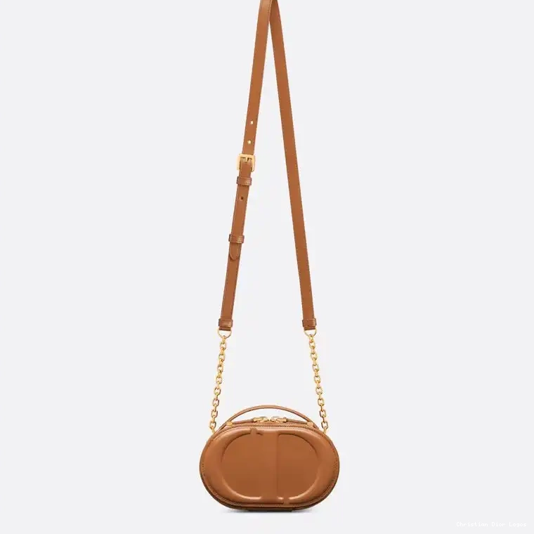 Cheap Calfskin Bag Oval Signature Brown CD Camera Dior 0517 Luxury